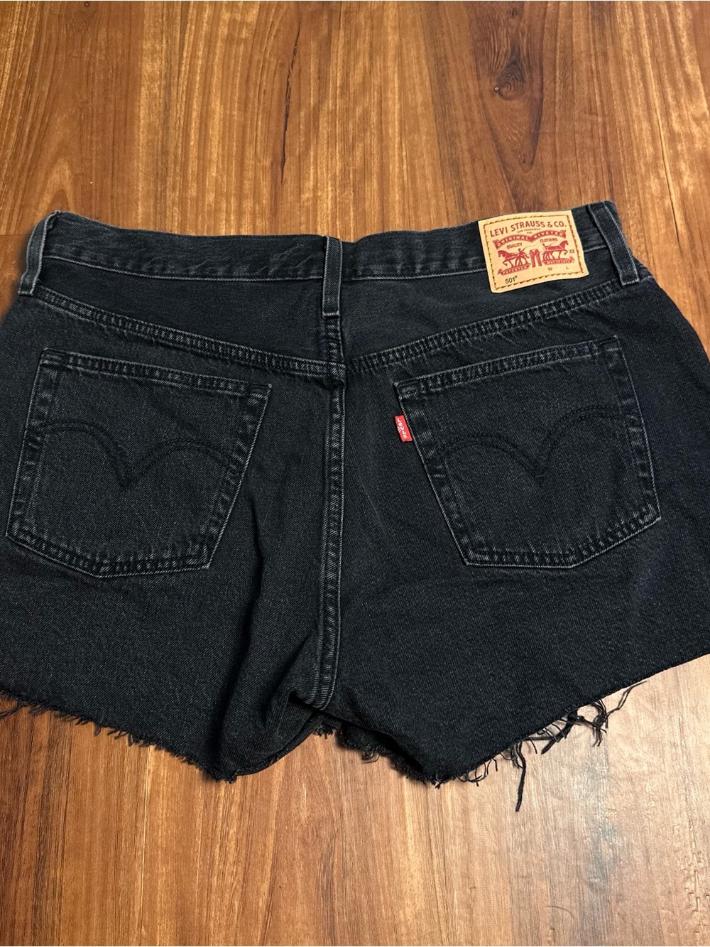Levi's Black High-Rise Cutoff Denim Shorts
